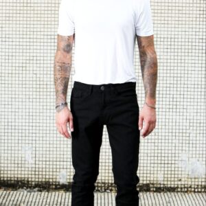 ISLAND LEO STRETCHABLE JET BLACK MENS JEANS