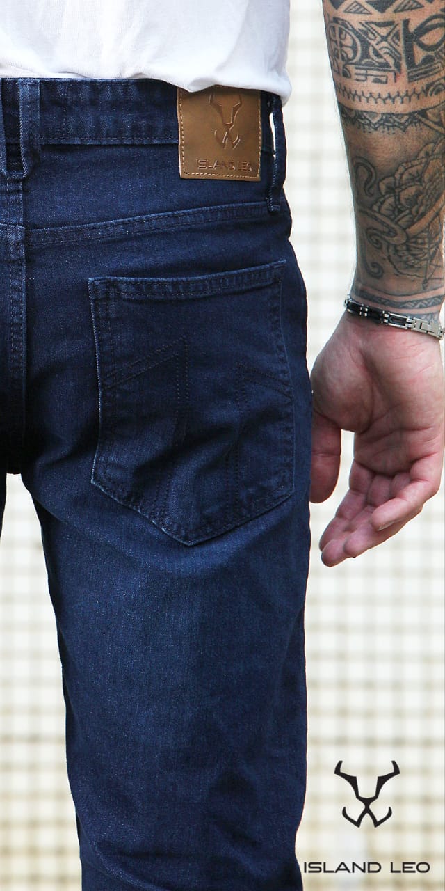 ISLAND LEO STRETCHABLE BLACKISH BLUE MENS JEANS - Image 4