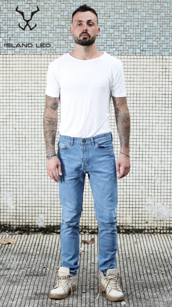 ISLAND LEO STRETCHABLE LIGHT SKY BLUE MENS JEANS